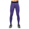 thumbnail image 2 of Ierhent Men's Compression Pants Men's Pants Stretchy Muscle Leggings(Purple,XL), 2 of 5