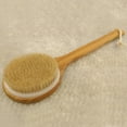 thumbnail image 3 of Cepillo de espalda de madera con mango largo, 25 cm, cerdas de pelo natural, exfoliante para zonas de difícil acceso, color beige, 3 of 6