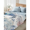 thumbnail image 5 of Ocean Turtle Flat Sheets Only Queen Size, Soft Breathable Bed Top Sheets for Mattress, Coral Vintage Blue Shell Coastal Conch Luxury Bedding Flat Sheets for Home Hotel Bedroom Bed Protection, 5 of 9