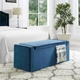 thumbnail image 2 of Brika Home Velvet Upholstered Storage Shoe Bench in Blue, 2 of 9