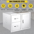 thumbnail image 2 of Armoire de Rangement de Cuisine Extérieure Yiwa, Acier Inoxydable avec 2 Tiroirs, Conception Encastrée Imperméable pour Cour Arrière Ou Îlots de BBQ, 2 of 8