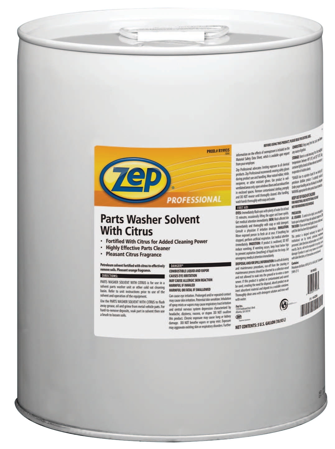 Zep Professional Parts Washer Solvents, 5 gal Pail