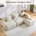 thumbnail image 3 of MELLCOM 104'' Modular Sectional Boneless Couch, L Shaped Corner Sofa with Deep Seat＆Wide Armrest Design, Cloud Couch for Living Room, Bedroom, No Assembly Required (Beige), 3 of 5