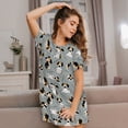 thumbnail image 3 of Gukieu Funny Beagle Active Dog Print Women's Nightgown, A-line Round Neck Short-sleeved Nightgown Pajamas Home Wear Suitable for Home and Outing, 3 of 6