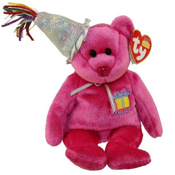 TY Beanie Baby - JANUARY the Teddy Birthday Bear (With Hat) 9.5 inch Plash