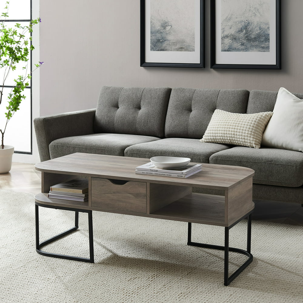 Cimarron Modern Grey Wash Coffee Table with Two-Way Drawer by Manor ...