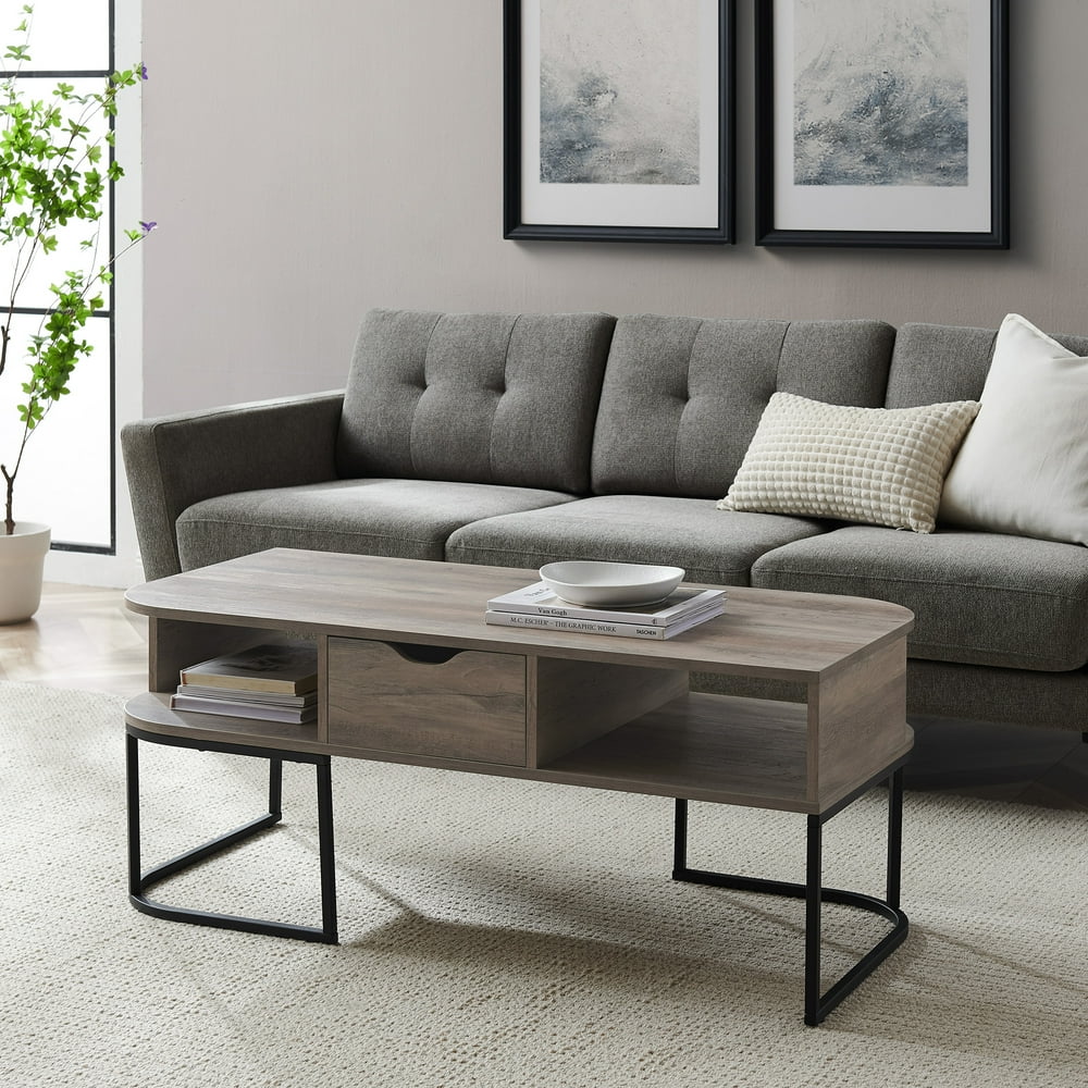 Cimarron Modern Grey Wash Coffee Table with TwoWay Drawer by Manor