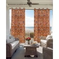 thumbnail image 4 of Boho Orange Blackout Curtains 45 Inches Long for Bedroom, Country Style Bohemian Floral Retro Tribal Thermal Insulated Room Darkening Black Out Window Curtain Panels Grommet Drapes for Living Room, 4 of 8