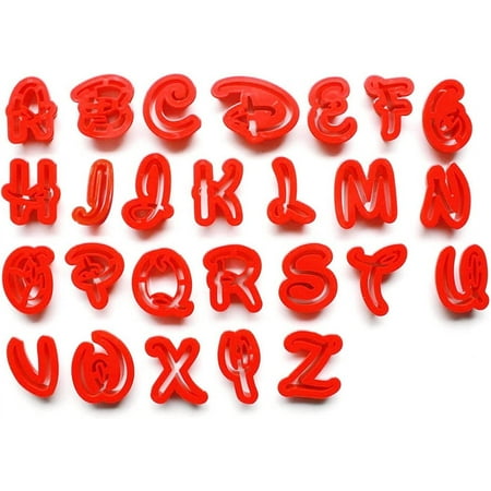 

SwiftGlow Letters Number Fondant Molds 26 Pcs Uppercase Letters Candy Molds Chocolate Mould Set Cake Decoration Tools & Cookie Cutters (Red) Red