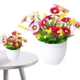 thumbnail image 2 of Artificial Daisy Potted Flowers, Fake Silk Bonsai with White Pot, Realistic Faux Flower Arrangement for Home Office Kitchen Bathroom Decor, Indoor Outdoor Artificial Plant, 2 of 7