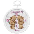 thumbnail image 1 of Janlynn Mini Counted Cross Stitch Kit 2.5" Round-Some Bunny Loves You (18 Count), 1 of 2