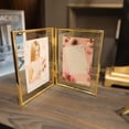 thumbnail image 4 of Gold Floating Frame ;x; Vertical Set For Picture x x x Tabletop Shelf Photo Frame Classy For Wedding Birthday Anniversary Home or Office Decor, 4 of 5