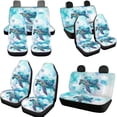 thumbnail image 3 of Jeiento Watercolor Sea Turtle Car Seat Covers Set with Auto Seat Covers Headrest Cover Coasters Keychain Handbrake Cover Gear Shift Knob Cover 11 Pieces Universal Auto Accessories Decor, 3 of 8