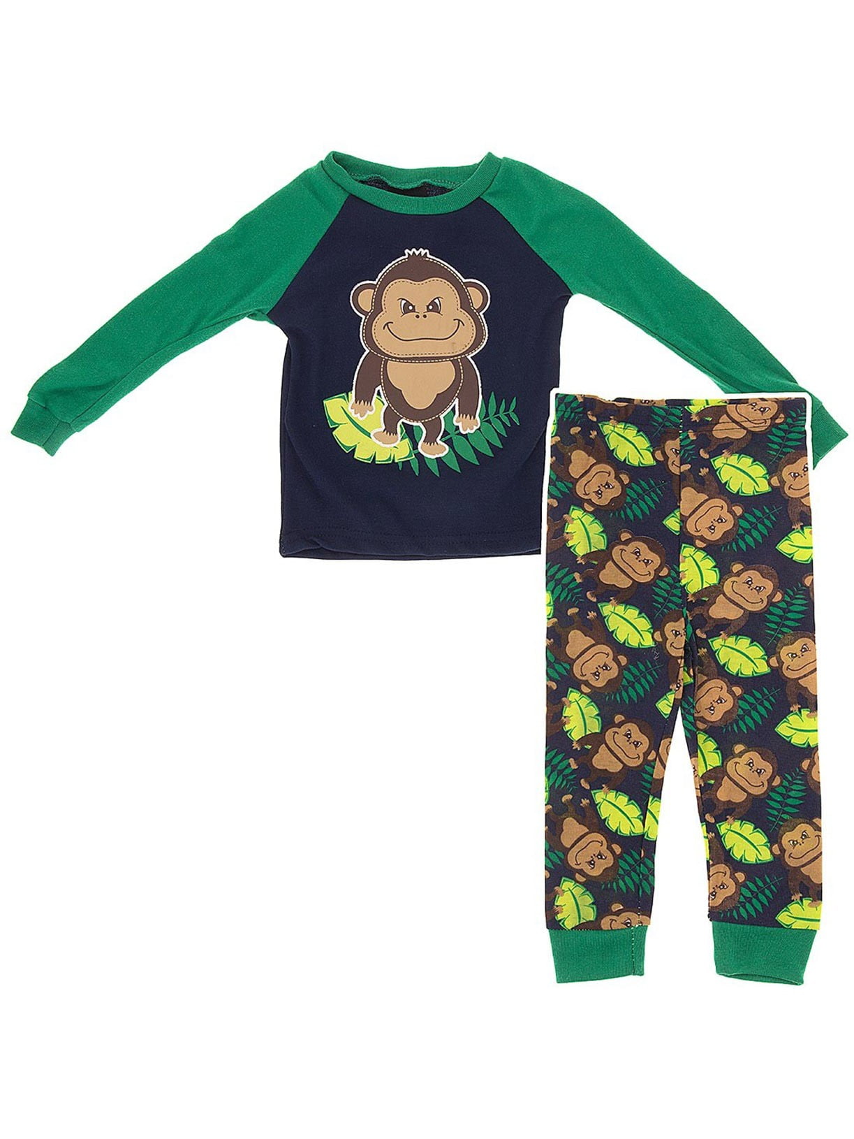 Mac Henry Green Monkey Pajamas for Toddler Boys