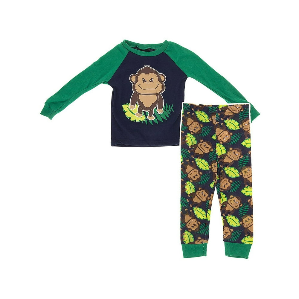Mac Henry Green Monkey Pajamas for Toddler Boys