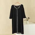 thumbnail image 6 of HUJlwoi Womens Nightgown Lightweight Short Sleeve Lace Trim Nightshirts Loose Comfortable Sleep Dress Summer Loungewear, 6 of 7