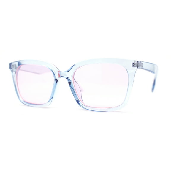 Whimsical Light Breezy Color Hipster Thin Horn Rim Sunglasses Blue - Pink