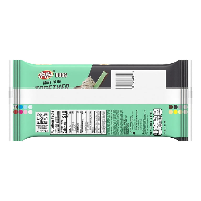 KIT KAT® DUOS Dark Chocolate Mint Wafer Candy Bar, 1 bar / 1.5 oz