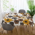 thumbnail image 3 of Yayeee Tablecloths 54" x 54" Rectangle Wrinkle Resistant Party Table Cover, Brown Flowers, 3 of 8