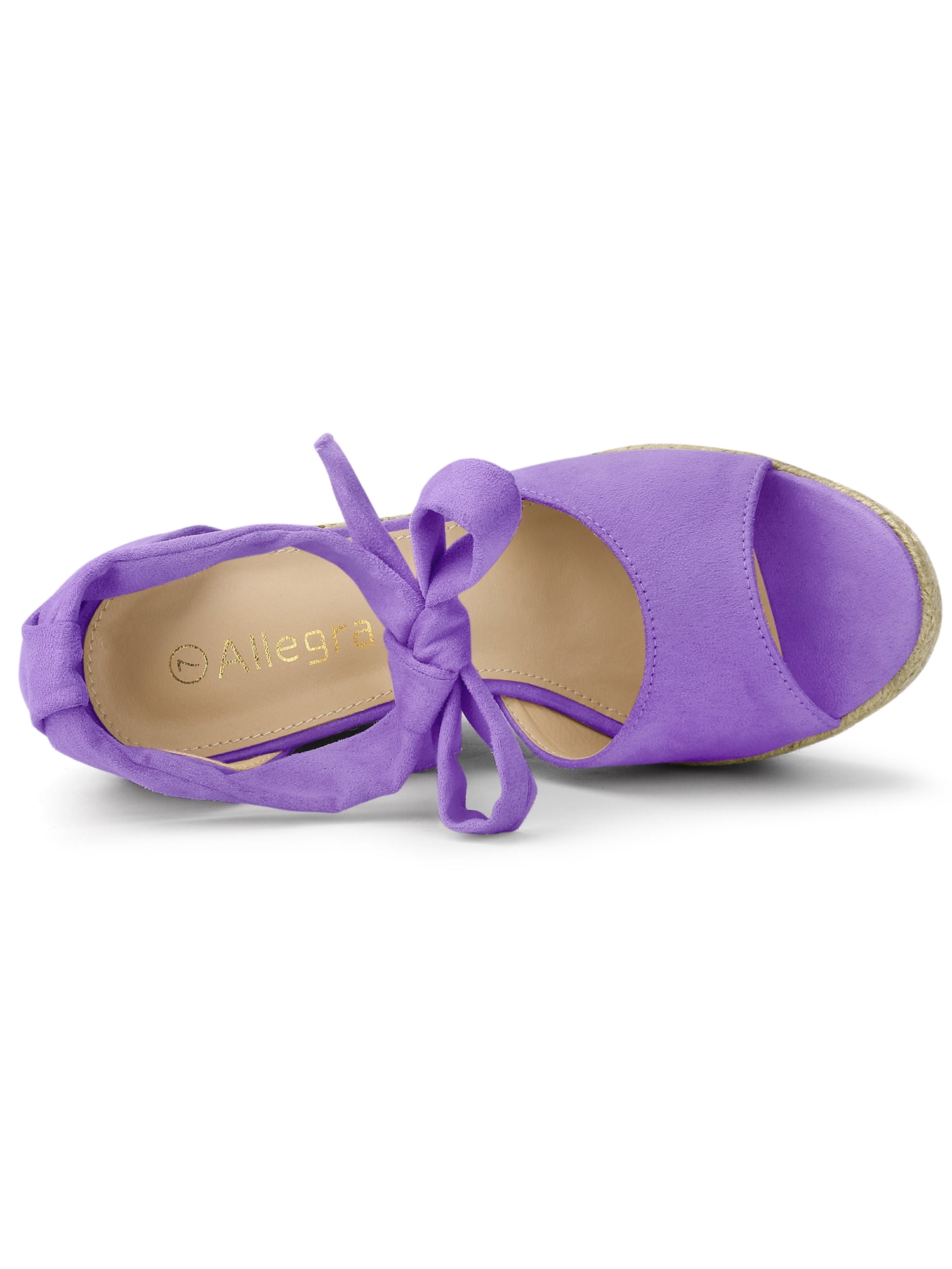 Unique Bargains Women's Espadrilles Tie Up Ankle Strap Sandals Purple (Size 7.5)
