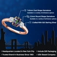 thumbnail image 2 of Gem Stone King 18K Rose Gold Plated Silver Green Mystic Topaz and White Moissanite Engagement Ring for Women | 1.32 Cttw | Oval 7X5MM | Gemstone November Birthstone | Size 8, 2 of 7