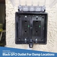 thumbnail image 2 of Black GFCI Outlet 15Amp 3PK,Nineleaf Black Outlets Receptacles,GFI Electrical Outlet with LED Indicator,Weather Resistant WR,Ground Fault Circuit Interrupters,120V,Wall Plates and Screws Included,ETL, 2 of 4