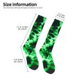 thumbnail image 2 of Naloa Green Tie Dye Thigh High Socks Extra Long Stretchy Sock Women Over Knee High Opaque Stocking Daily Wear, 2 of 6