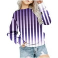 thumbnail image 2 of NAISIBABY Girls Sweatshirts, Casual Long Sleeve Gradient Striped Kids Pullover Tops Purple 1T, 2 of 4