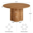 thumbnail image 4 of Tribesigns 47" Round Dining Table for 4-6, Farmhouse Fluted Kitchen Dining Room Table with Sturdy Pedestal Base, 4 of 5