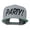 Silver, variant on Flat Bill Party Embroidered Cap - Silver OSFM