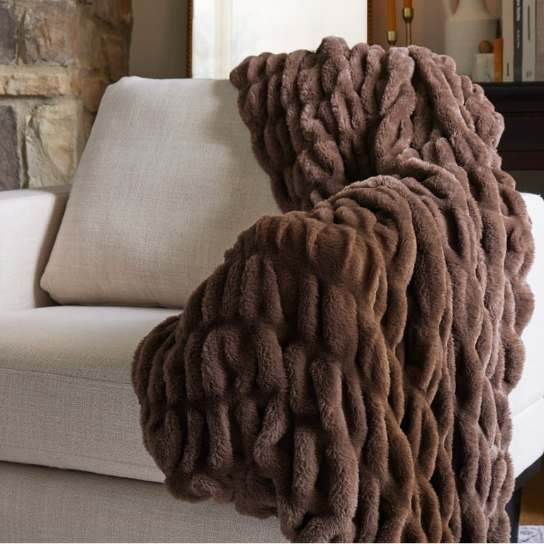 Better Homes Gardens Faux Fur Throw, 50""x72"" Reversible Micro