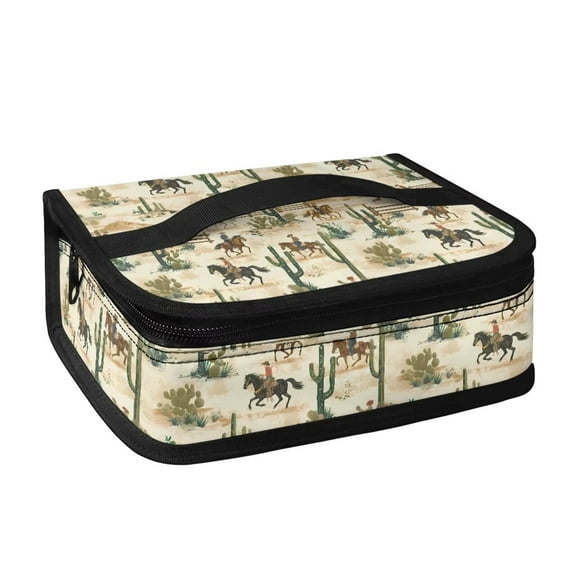 KUIFORTI Reusable Lunch Bag Insulated Lunch Box for Women Men Lunch Bags Lunchbox Lunch Boxes with Mesh Side Pockets,Western Cowboys
