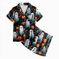 thumbnail image 4 of Futezty Halloween Pajamas Kids Girls Halloween Themed Nightwear Short Sleeve Top and Shorts Cozy Sleepwear Girls Pjs 2T-13T, 4 of 5
