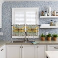 thumbnail image 6 of Modern Oil Painting Kitchen Curtains and Valances Set, Retro Yellow Dragonfly Rod Pocket Window Valance 18 Inch Window Curtain Panels for Living Room Bedroom Laundry, 27.5x36in, 3 Pieces, 6 of 7