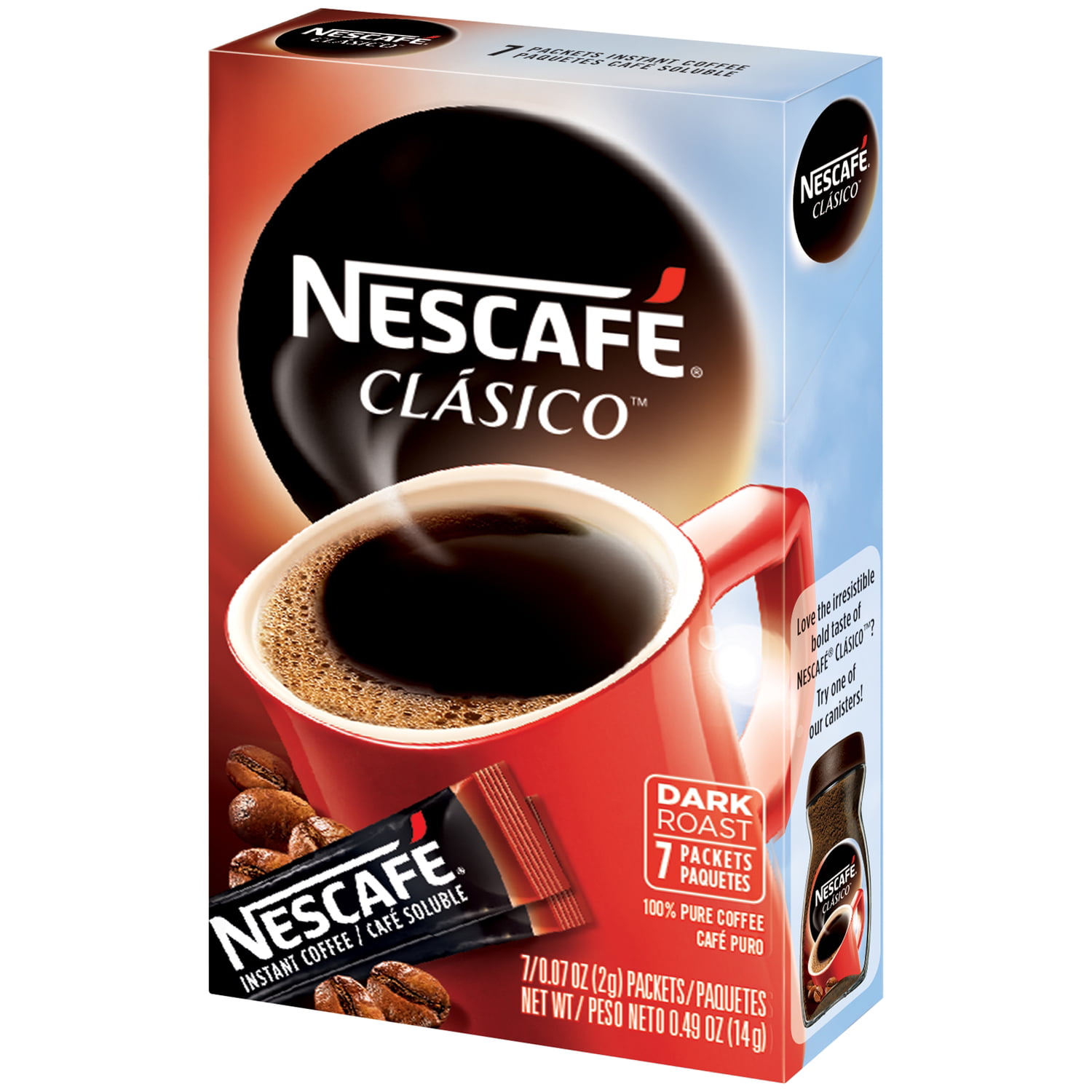 NESCAFE CLASICO Dark Roast Instant Coffee 7-0.07 oz. Box - Walmart.com