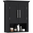 thumbnail image 1 of kleankin Bathroom Wall Cabinet Medicine Cabinet with Shelf, Black, 1 of 10