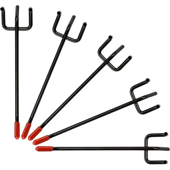 4-Inch Pegboard Hooks Hanger Organizer Assortment With Red Cap, 50-Piece, Black