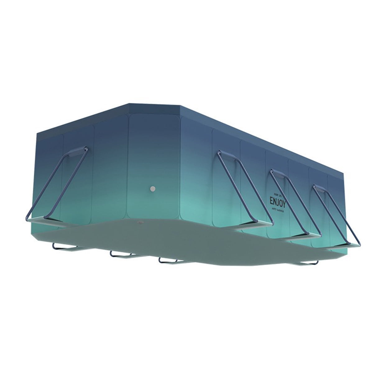 Liyufly Foldable Swimming Pool, Upgraded Non-Inflatable Metal Bracket Outdoor Above Ground Pools for Kids Adults, Blue, 116''x65''x22''