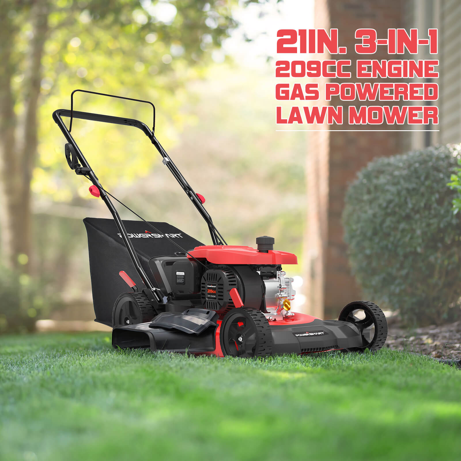 Push Lawn Mower, Segmart Foldable Gas Powered WalkBehind Lawn Mower
