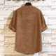 thumbnail image 3 of pstuiky camisetas de hombre, Camiseta informal de manga corta con botones de color liso para hombre camisas casuales para hombre l, 3 of 4