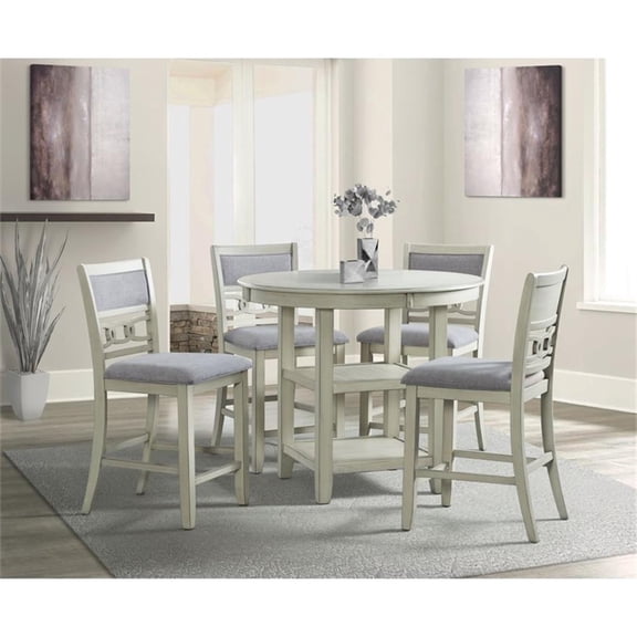 Taylor Counter Height 5PC Dining Set-Table and Four Side Chairs in Bisque