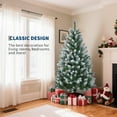 thumbnail image 6 of 7.5ft Artificial Christmas Tree, Snow Flocked Christmas Tree w/82 Pinecones, 1346 Frosted Tips, Pre-Decorated Tree for Holiday Party Decoration, 6 of 8