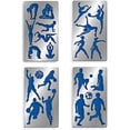 thumbnail image 2 of 4 Pcs Sports Theme Metal Journal Stencil Metal Painting Template Gymnastics Football Stainless Steel Multifunctional, 2 of 9