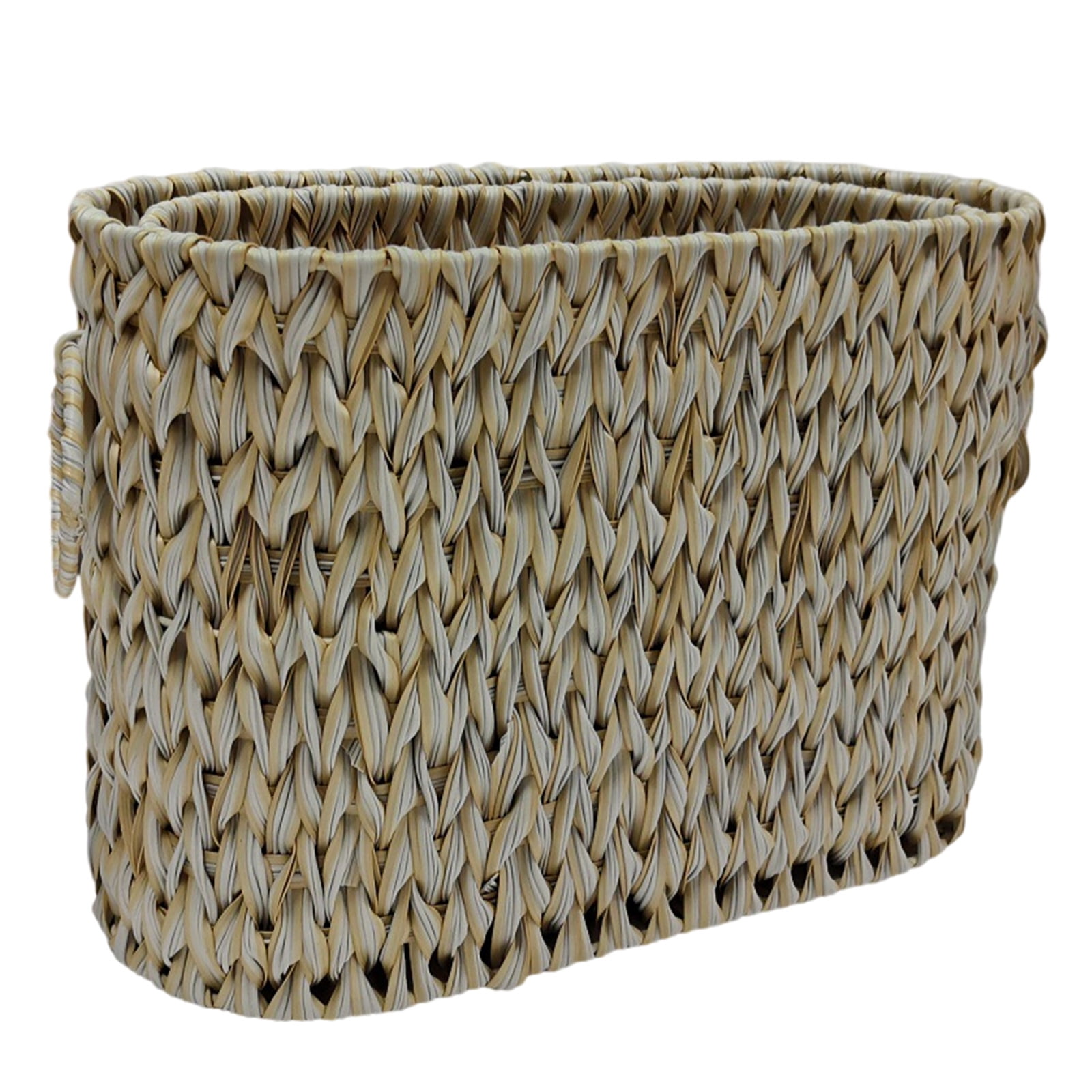 Elegant Wicker Toilet Paper Storage Basket with Lid Narrow Bathroom Organizers for 6 to 9 Rollsl Portable for Closet