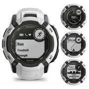 Garmin Instinct 2X Solar Rugged GPS Smartwatch, Whitestone with Power Glass Lens, LED Flashlight