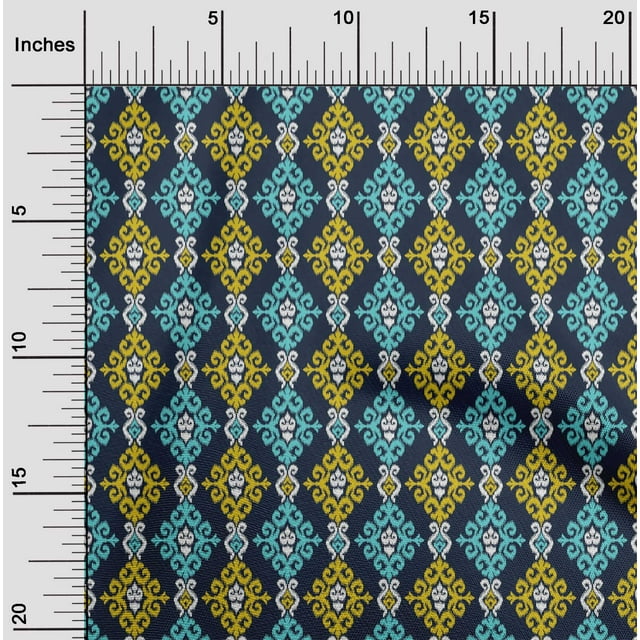 oneOone Viscose Jersey Fabric Swirl Ikat Print Fabric BTY 60 Inch Wide