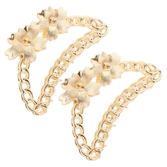 FRCOLOR 2pcs Flower Hair Clips Chain Hair Clip Decorative Claw Clip Metal Hair Claw Clip for Long Thick Hair