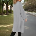 thumbnail image 3 of DuoJiaJ Long Knitted Cardigan Coat For Fall And Winter Stylish Oversized Sweater With Pockets For Casual Wear Fall Womens Clothes Gray XL, 3 of 5