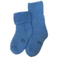 thumbnail image 2 of Lian LifeStyle Soft, Fantastic, Adorable And Children's 3 Pairs Wool blend Crew Socks Plain Color Size Girl 0M-6M Blue, 2 of 3