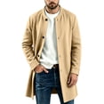 thumbnail image 5 of Miqool Men's Trench Coat Pea Coat Winter Business Long Jacket Overcoat with Pockets Knit Outerwear Long Sleeve S-3XL, 5 of 8